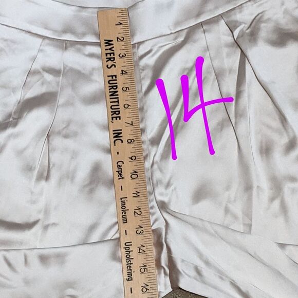 NWT Banana Republic Factory Silky pleated Wide leg pants oyster pearl size 14 - Picture 6 of 12